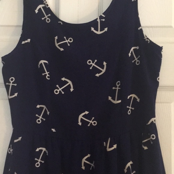 Navy Anchor Tank Top Style Dress - Picture 3 of 4